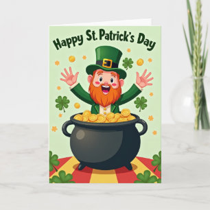 Glückliches Leprechaun-Tag-Karte Karte