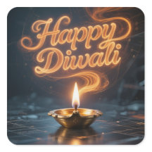 Glückliches, leuchtendes Diwali-Diya-Aufkleber-Des