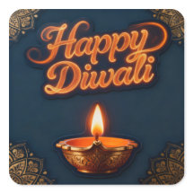 Glückliches, leuchtendes Diwali-Diya-Sticker-Desig