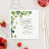 Glückliches Liebes-Brautjungferparty Grüner Kleebl Serviette (Beispiel)