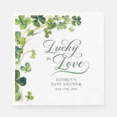 Glückliches Liebes-Brautjungferparty Grüner Kleebl Serviette (Vorderseite)