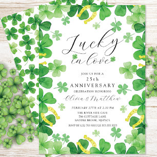 Glückliches Liebes-Shamrock-Jubiläumseinladung Einladung