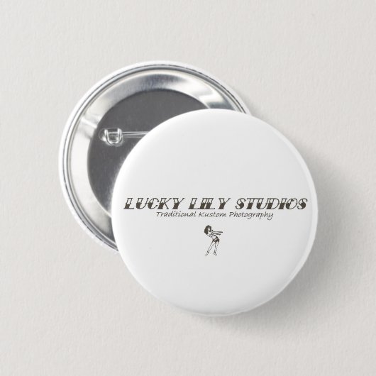 Glückliches Lilien-Studio-Button Button (Vorne & Hinten)
