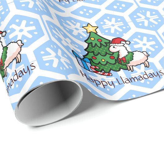 Glückliches Llamadays Geschenkpapier (Rolleneckpunkt)