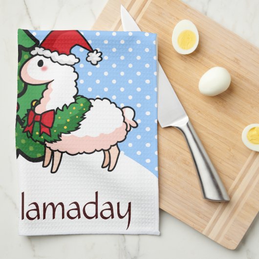 Glückliches Llamadays Geschirrtuch (Viertel Falte)