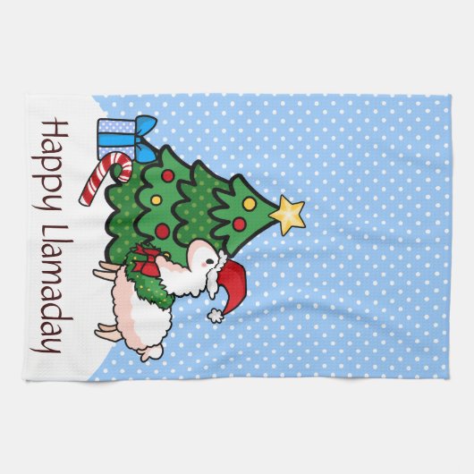 Glückliches Llamadays Geschirrtuch (Horizontal)
