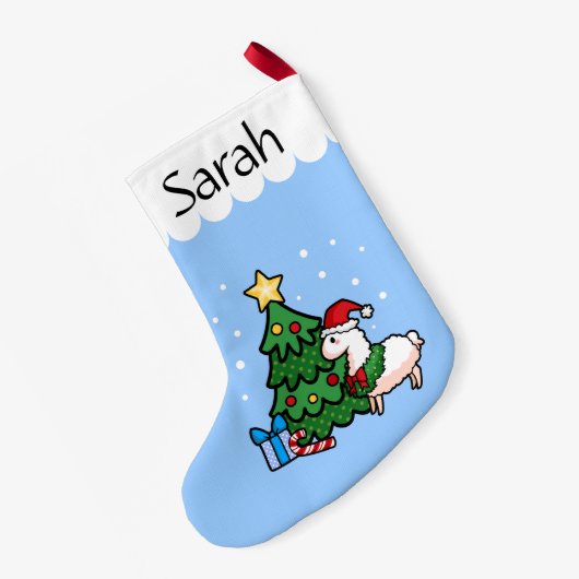 Glückliches Llamadays Kleiner Weihnachtsstrumpf (Rückseite (Hängend))