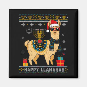 Glückliches Llamakah Lustiger Hässlicher Hanukkah Magnet