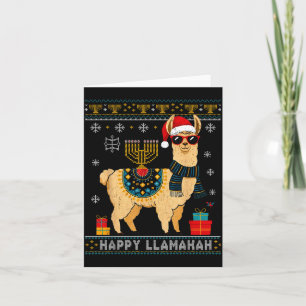 Glückliches Llamakah Lustiges Hässliches Hanukkah  Karte