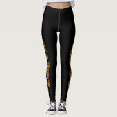 GLÜCKLICHES Logo Kariert Schwarz Leggings (Vorderseite)