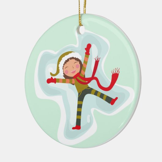 Glückliches Mädchen, das Keramikornament (Links)