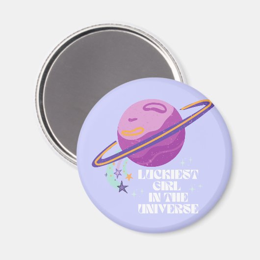 Glückliches Mädchen, glücklichstes Mädchen, Glück, Magnet (Vorderseite/Rückseite)