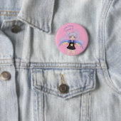 Glückliches Mädchen Handgezeichnete Illustration – Button (Beispiel)