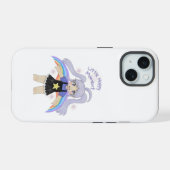 Glückliches Mädchen Handgezeichnete Illustration – iPhone 15 Hülle (Rückseite (Horizontal))