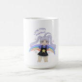 Glückliches Mädchen Handgezeichnete Illustration – Kaffeetasse (Mittel)