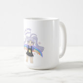 Glückliches Mädchen Handgezeichnete Illustration – Kaffeetasse (VorderseiteRechts)