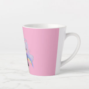 Glückliches Mädchen Handgezeichnete Illustration – Milchtasse