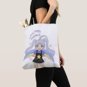 Glückliches Mädchen Handgezeichnete Illustration – Tasche (Von Nahem)