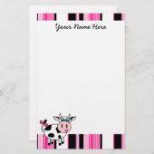 Glückliches Mädchen-Kuh-Briefpapier Briefpapier (Vorne/Hinten)