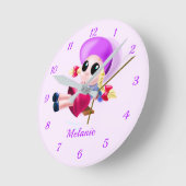 Glückliches Mädchen Schwingende Uhr Personalisiert (Winkel)
