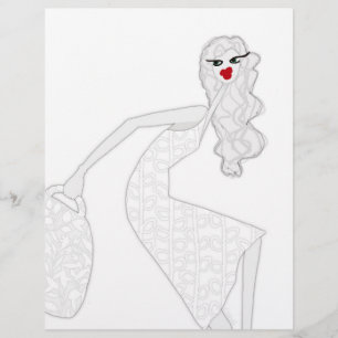 Glückliches Mädchen Tanz Glam Färbungsflyer Papier