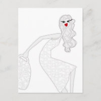 Glückliches Mädchen Tanzt Glamour-Färbpostkarte