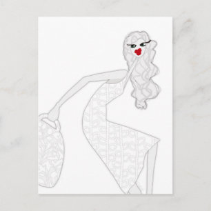Glückliches Mädchen Tanzt Glamour-Färbpostkarte Postkarte