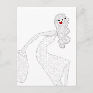 Glückliches Mädchen Tanzt Glamour-Färbpostkarte Postkarte