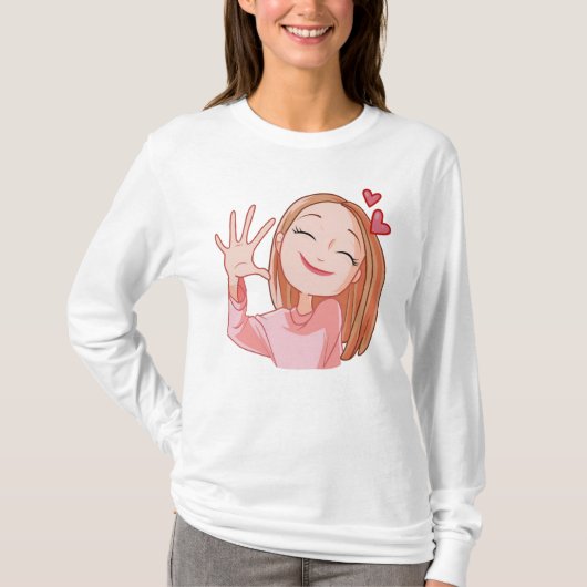 Glückliches Mädchen verliebt  T-Shirt (Vorderseite)