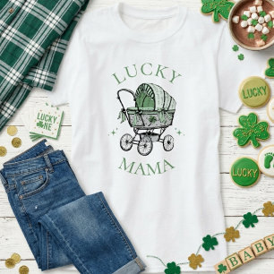 Glückliches Mama Shamrock Babyshower T-Shirt