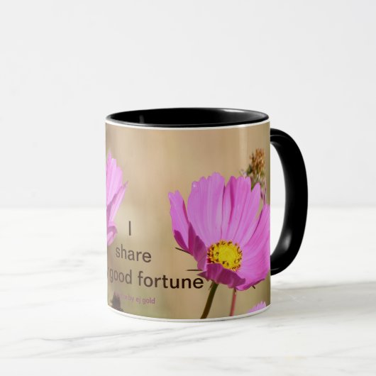 Glückliches Mantra Kosmos Blume Tasse (VorderseiteRechts)