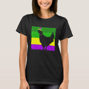 Glückliches Mardi Gras Hühnerliebhaber Vintage-Kos T-Shirt