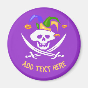 Glückliches Mardi Gras Piratenmagnet Magnet