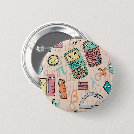 Glückliches Mathe Button (Vorne & Hinten)