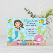 Glückliches Meerjungfrau-Pool-Party Einladung (Stehend Vorderseite)