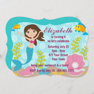 Glückliches Meerjungfrau-Pool-Party Einladung
