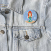 Glückliches Meerjungfrau schwimmen Button (Beispiel)