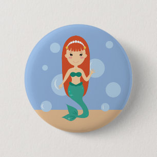 Glückliches Meerjungfrau schwimmen Button