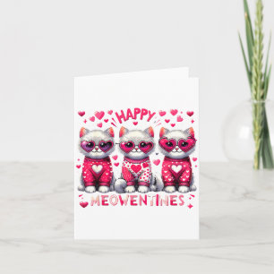 Glückliches Meowentines Süßes Valentins Katzen Lie Karte