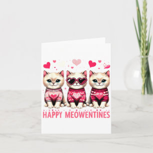 Glückliches Meowentines Süßes Valentinstag Katzen Karte