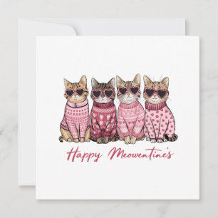 Glückliches Meowentines Valentinstag Karte