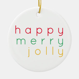 GLÜCKLICHES MERRY JOLLY Keramik Circle Ornament