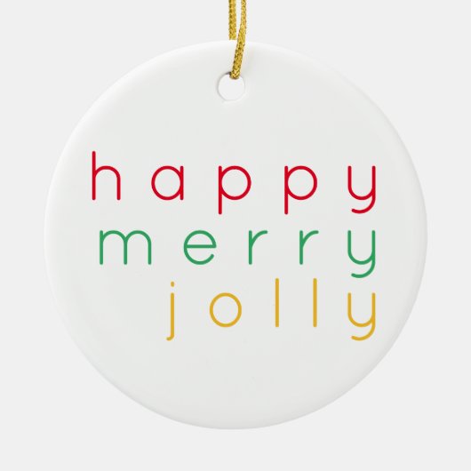 GLÜCKLICHES MERRY JOLLY Keramik Circle Ornament (Vorne)