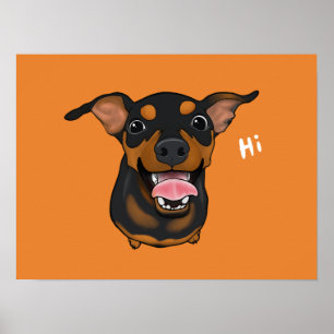 Glückliches Miniaturpinscher-minimales Poster