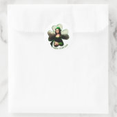Glückliches Mona Lisa St. Patrick's Day Runder Aufkleber (Tasche)