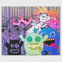 GLÜCKLICHES MONSTER FUN FUN FARBBIGES Wrapping Pap