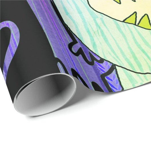 GLÜCKLICHES MONSTER FUN FUN FARBBIGES Wrapping Pap Geschenkpapier (Rolleneckpunkt)