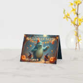 Glückliches Monster-Halloween-Party für Kinder Karte (Gelbe Blume)