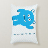 Glückliches Monster mit Vorname, kleines Kind Dekokissen (Vorderseite(Vertikal))