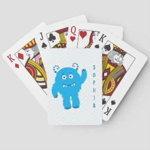 Glückliches Monster mit Vorname, kleines Kind Spielkarten